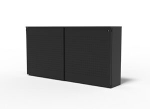 S Box, zwart met perforatie, 123cm